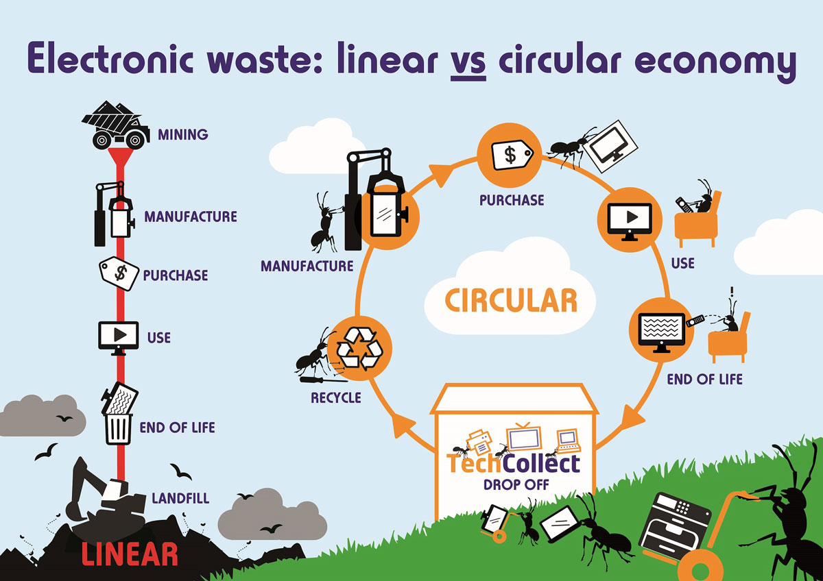 Tech Collect Infographic - Linear vs circular economy